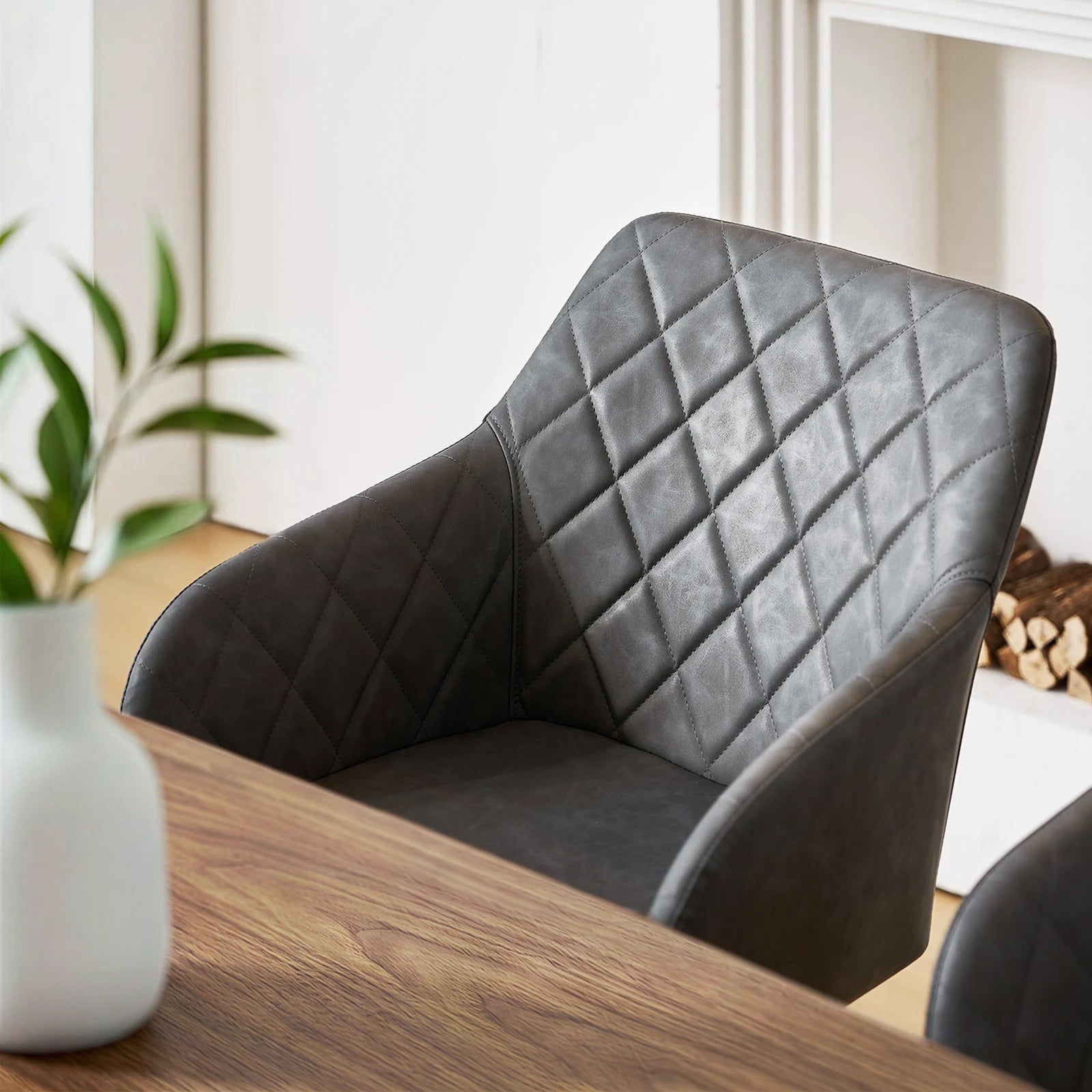 Moree Faux Leather Swivel Chairs