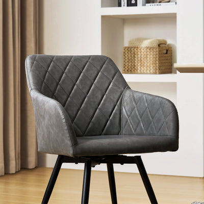 Moree Faux Leather Swivel Chairs