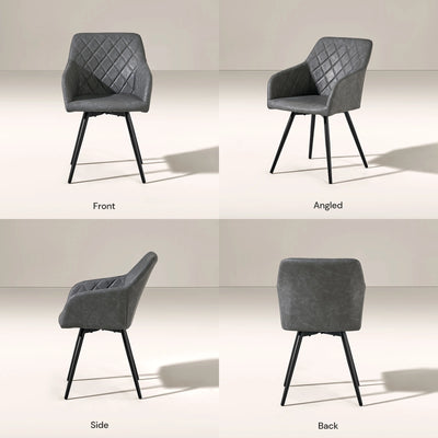 Moree Faux Leather Swivel Chairs