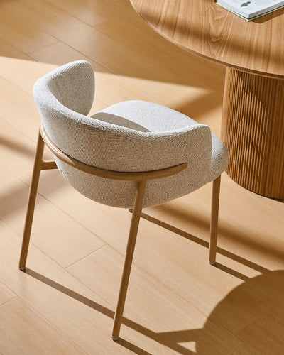 Nolan cream chenille dining chairs
