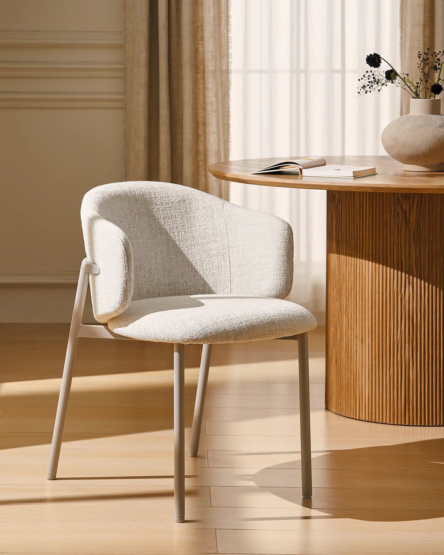 Nolan ivory linen blend dining chairs