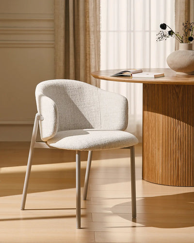 Nolan ivory linen blend dining chairs