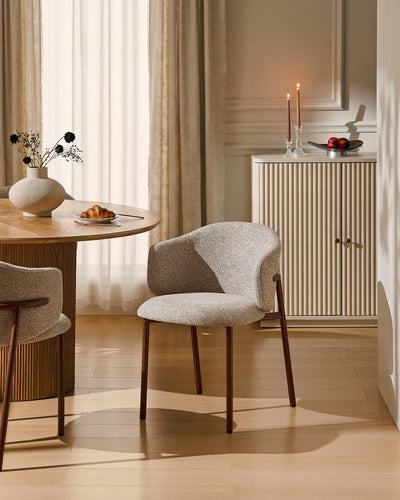 Nolan taupe chenille dining chairs