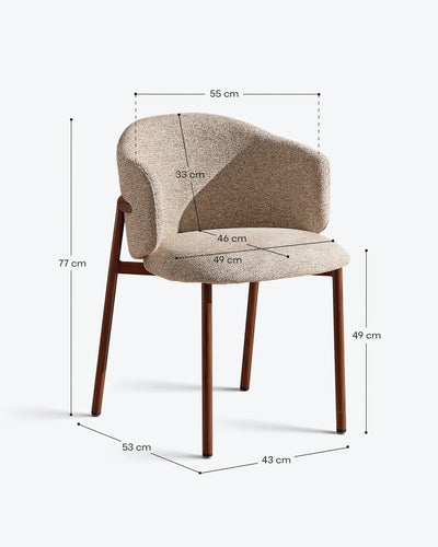 Nolan taupe chenille dining chairs dimensions