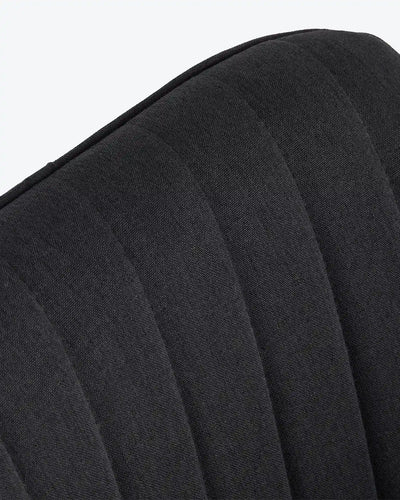 Oakley Black Linen Blend Swivel Chair with Gently Curved Backrest