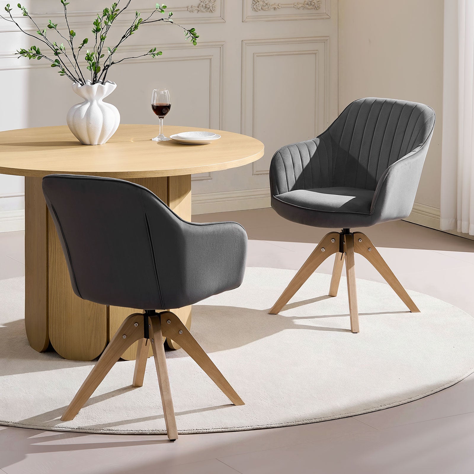 Oakley Velvet Swivel Chair