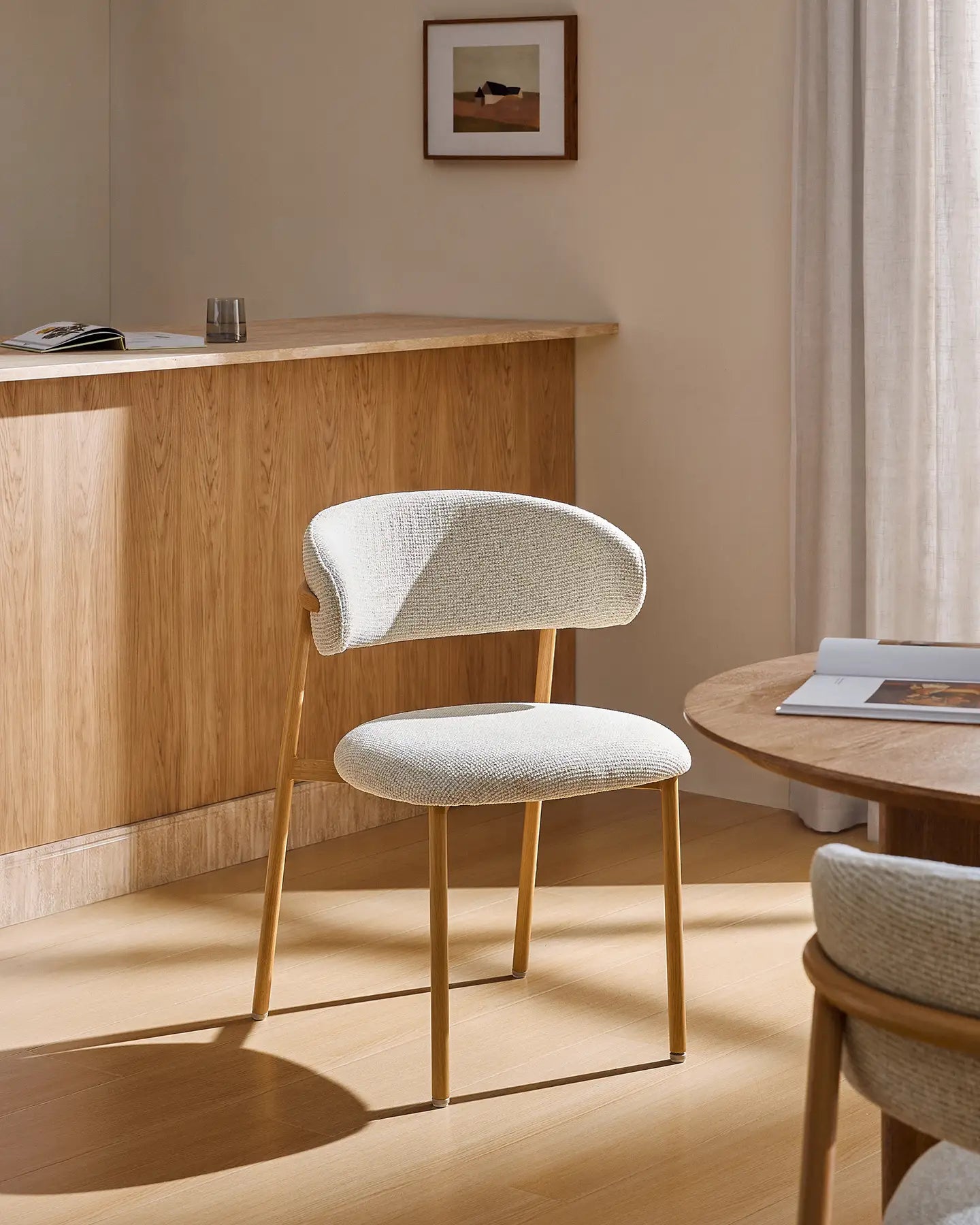 Rowan Cream Chenille Dining Chairs