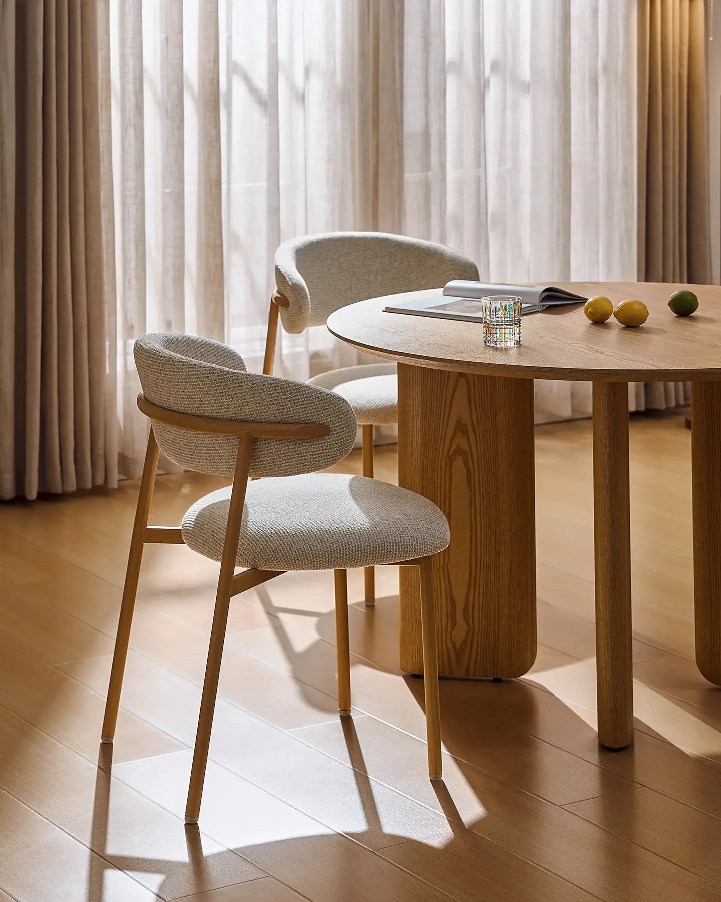 Rowan Cream Chenille Dining Chairs