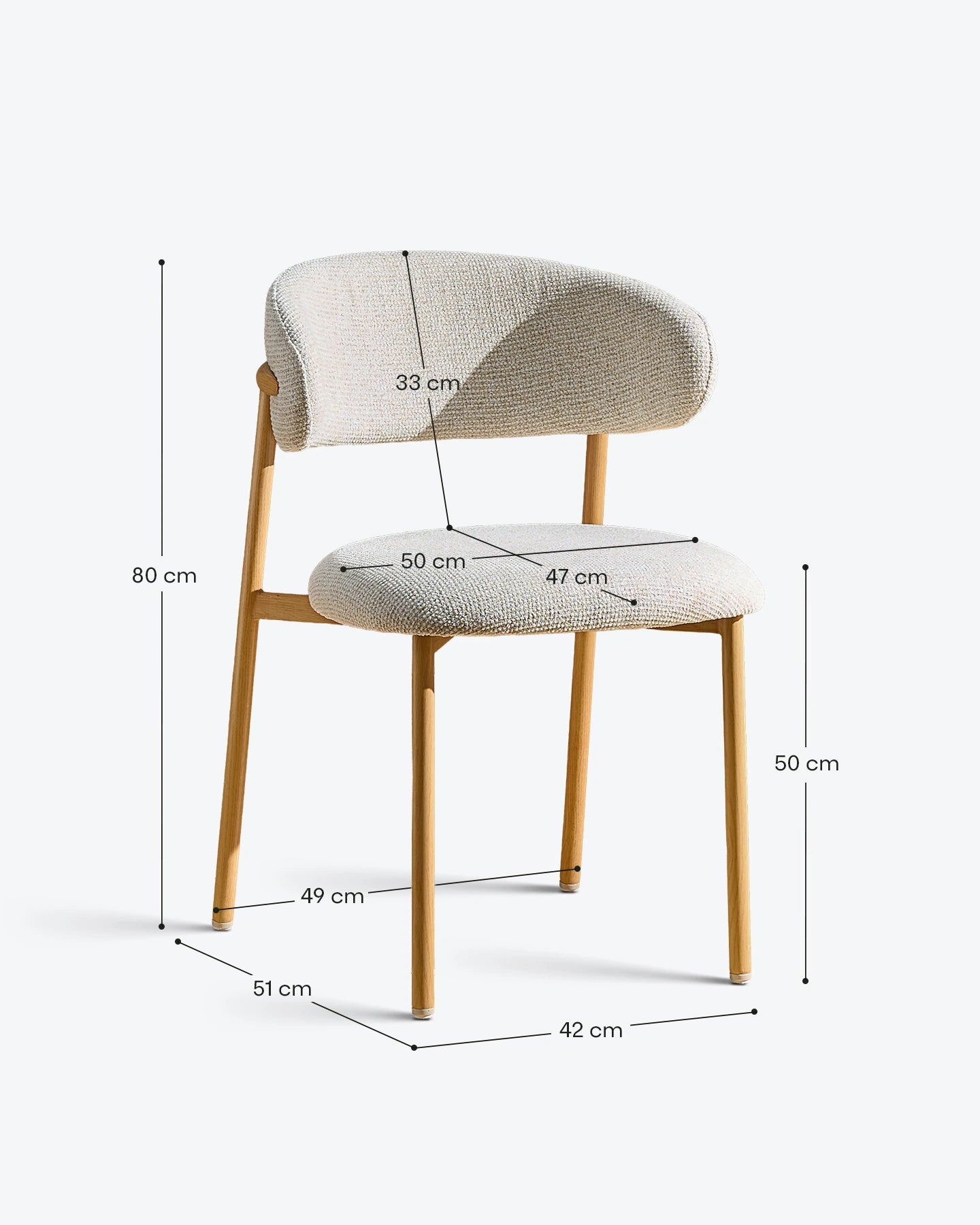 Rowan Cream Chenille Dining Chairs