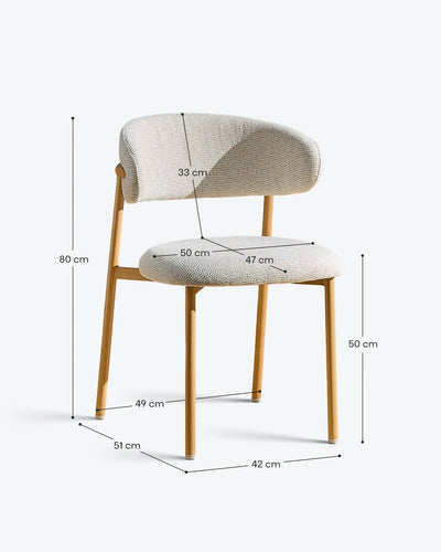 Rowan Cream Chenille Dining Chairs