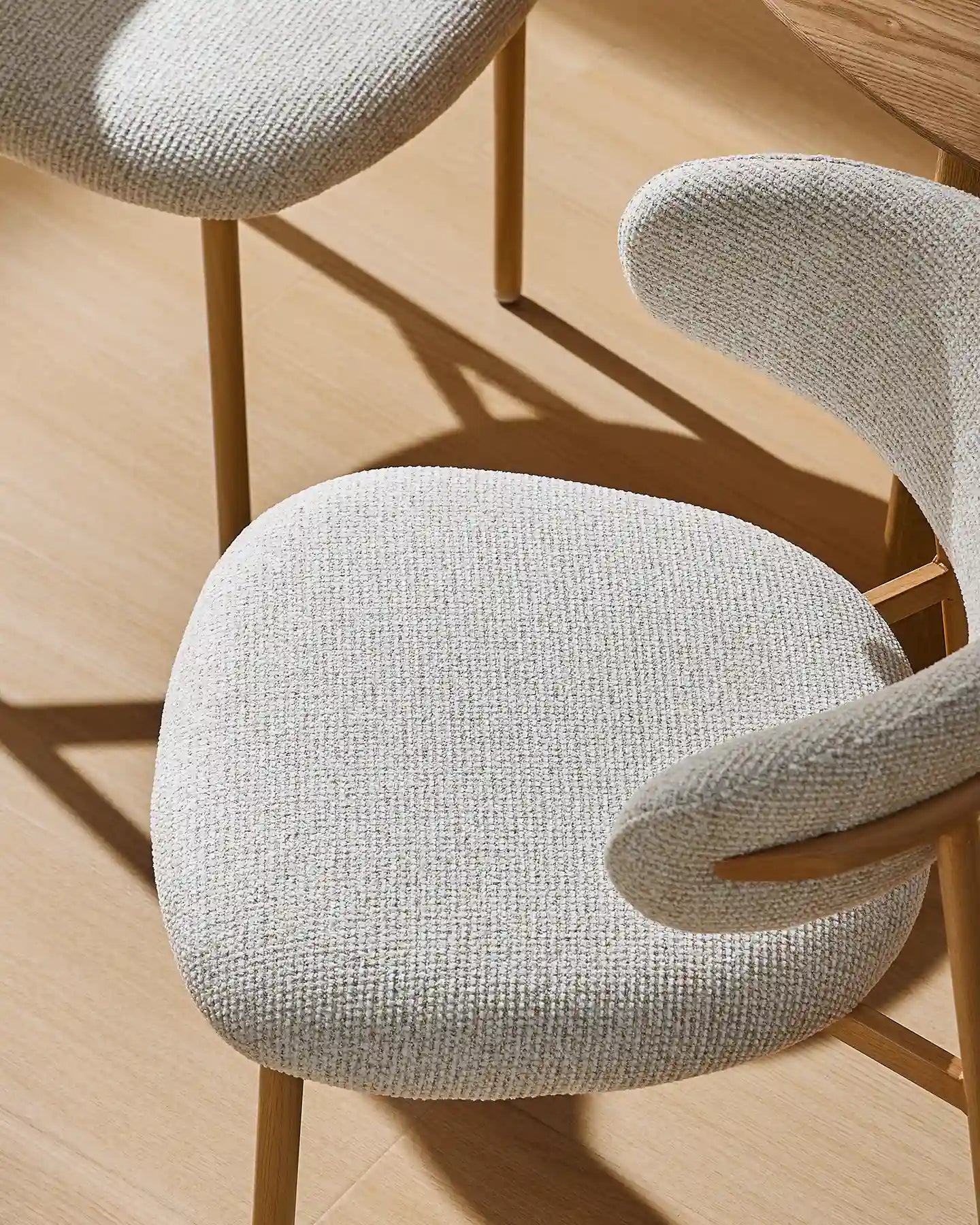 Rowan Cream Chenille Dining Chairs