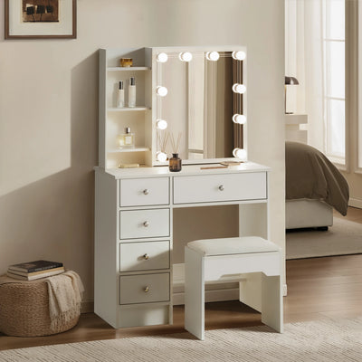 Amya Dressing Table Set [Sliding Mirror]