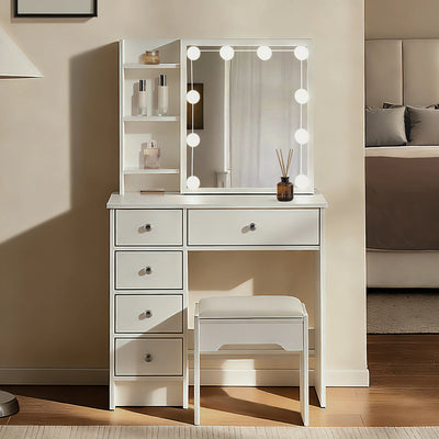 Amya Dressing Table Set [Sliding Mirror]