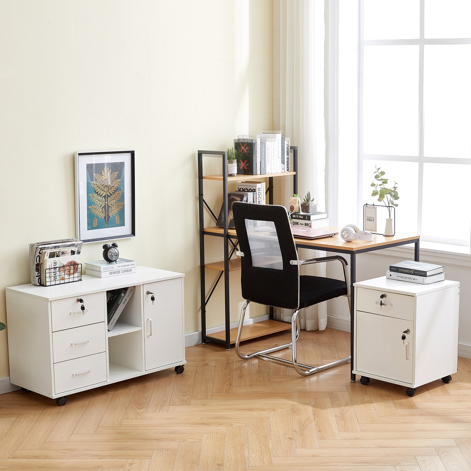 Edene Mobile Filing Cabinet [1-Drawer 1-Door]