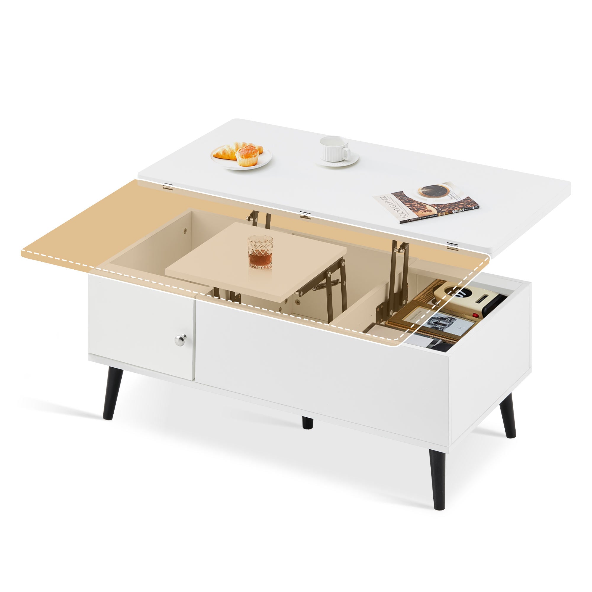 Elna Adjustable Coffee Table with Lift-Top & Storage